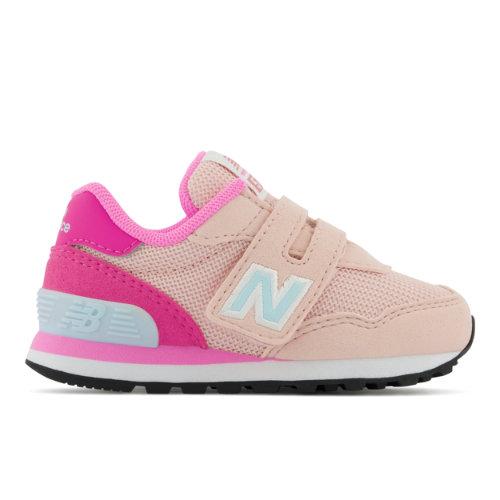 New Balance Infants' 515 Hook & Loop in Pink/Blue Synthetic, size 1.5 on Productcaster.