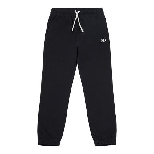 New Balance Boys French Terry Small Logo Jogger in Black Cotton, size 15-16 Y on Productcaster.