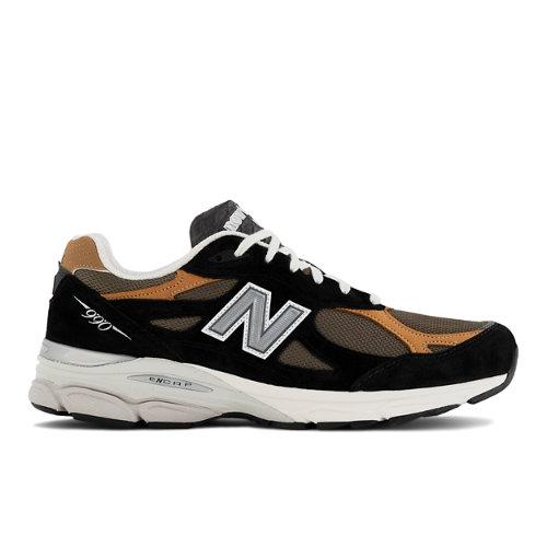 New Balance Män MADE in USA 990v3 i Black/Brown Leather, Storlek 38.5 on Productcaster.