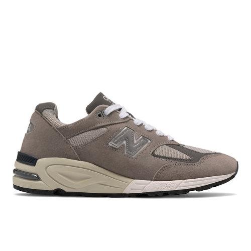 New Balance Homme MADE in USA 990v2 Core en Grey/White, Leather, Taille 41.5 on Productcaster.