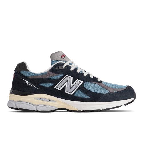 New Balance Men's MADE in USA 990v3 Blue Leather, size 46.5 on Productcaster.