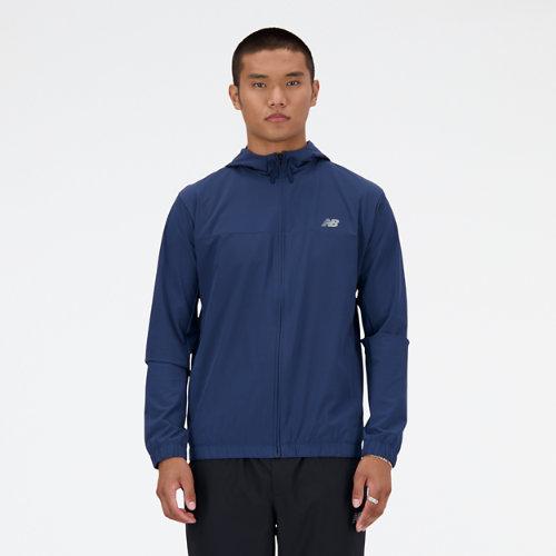 New Balance Uomo Woven Full Zip Jacket in Blu, Polywoven, Taglia L on Productcaster.