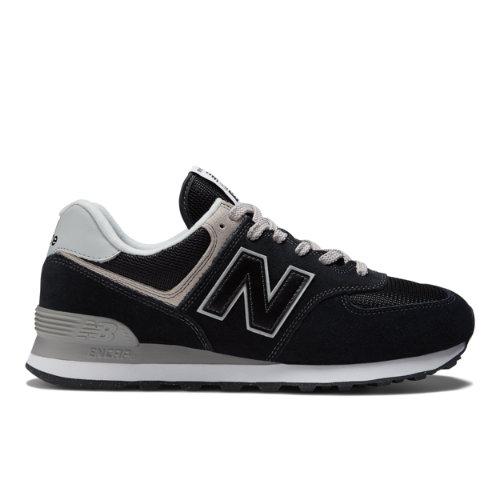 New Balance Homme 574 Core en Black/White, Suede/Mesh, Taille 40 on Productcaster.