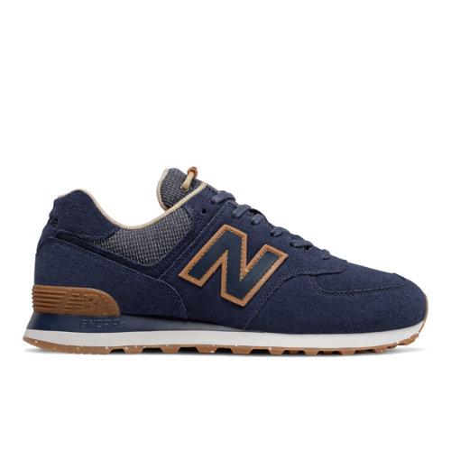 New Balance Unisex 574 Wabi Sabi in Blau/Beige, Leather, Größe 40.5 on Productcaster.