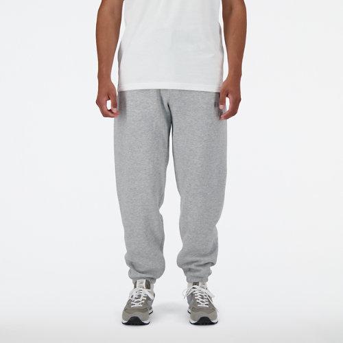 New Balance Uomo Iconic Collegiate Fleece Jogger in Grigio, Poly Fleece, Taglia 2XL on Productcaster.