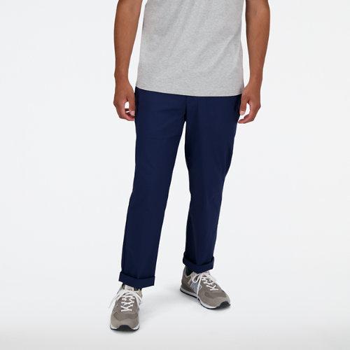 New Balance Herren Twill Straight Pant 30" in Blau, Cotton Twill, Größe S on Productcaster.