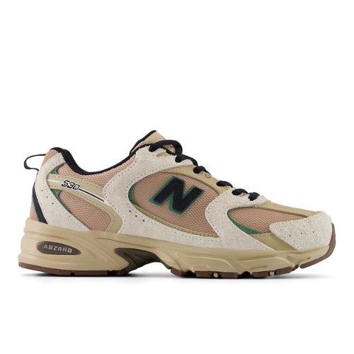 New Balance Hombre 530 Sneakers en Beige/Marrón/Verde, Suede/Mesh, Talla 37 on Productcaster.