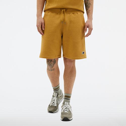 New Balance Uomo Pantaloncini NB Small Logo s in Giallo, Cotton on Productcaster.