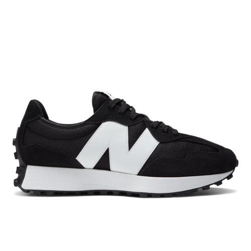 New Balance Unisex 327 in Black/White Suede/Mesh, size 8.5 on Productcaster.