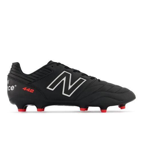 New Balance Unisex 442 V2 PRO FG in Black/Grey Leather, size 10.5 on Productcaster.