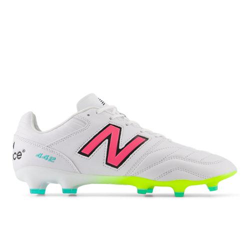 New Balance Homme 442 PRO FG V2 en White/Yellow/Pink, Microfiber, Taille 39.5 on Productcaster.