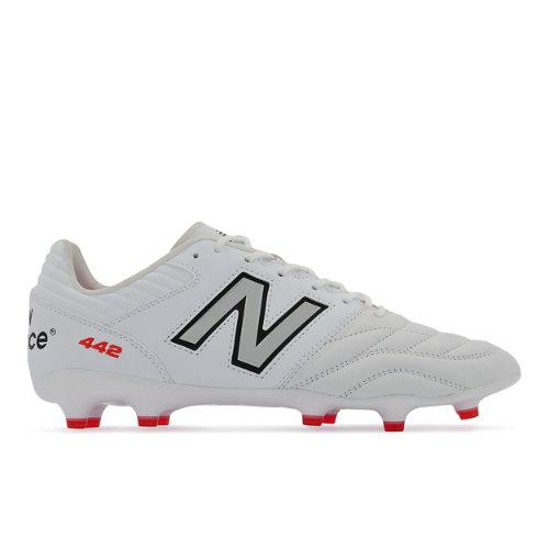 New Balance Unisex 442 V2 PRO FG in White/Grey Leather, size 6.5 on Productcaster.