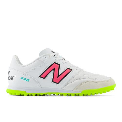 New Balance Uomo 442 V2 TEAM TF in Bianca/Giallo/Rosa/Nero, Synthetic, Taglia 40 - Scarpe Calcio on Productcaster.