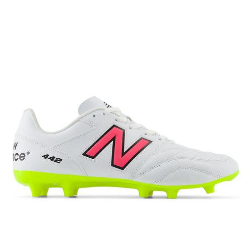 New Balance Herren 442 ACADEMY FG V2 in White/Yellow/Black/Pink, Synthetic, Größe 45 - Fußballschuhe on Productcaster.