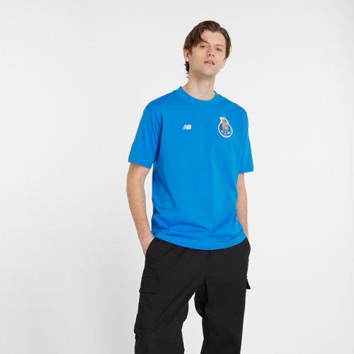 New Balance Homme FC Porto Small Logo T-Shirt en Blue, Cotton, Taille L - Chaussures de Football on Productcaster.