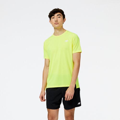 New Balance Hombre Accelerate Short Sleeve en Amarillo, Poly Knit, Talla L on Productcaster.