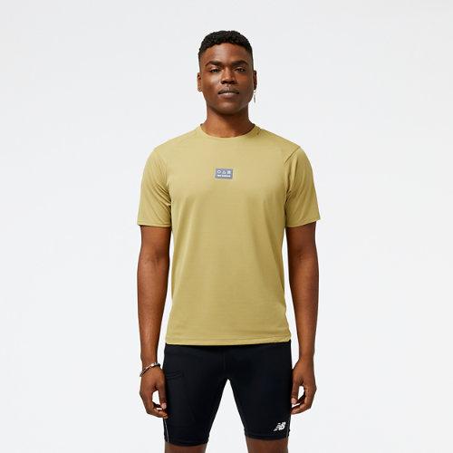 New Balance Homme Impact Run AT N-Vent Short Sleeve en Vert, Poly Knit, Taille M on Productcaster.