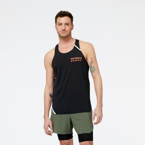 New Balance Herren Accelerate Pacer Singlet in Schwarz, Poly Knit, Größe S on Productcaster.