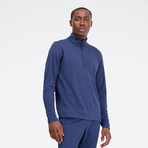 New Balance Homme Knit 1/4 Zip en Blue, Poly Knit, Taille L on Productcaster.