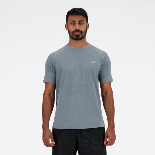 New Balance Homens Knit T-Shirt in Cinza, Poly Knit, Tamanho L - Roupas Esportivas on Productcaster.