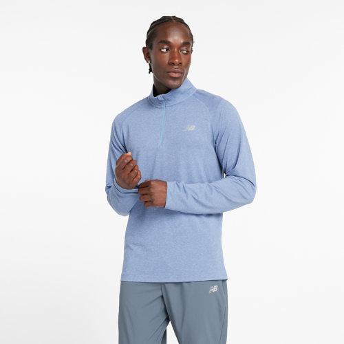 New Balance Herren Knit 1/4 Zip in Blau, Poly Knit, Größe S on Productcaster.