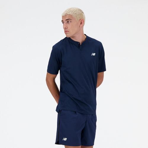 New Balance Herren Tournament Top in Blau, Poly Knit, Größe XS on Productcaster.