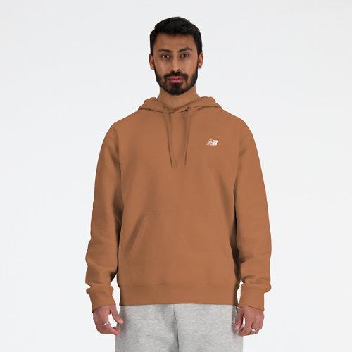 New Balance Homme Sport Essentials French Terry Hoodie en Brown, Cotton, Taille M on Productcaster.