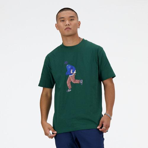 New Balance Hombre Athletics Sport Style T-Shirt in Verde, Cotton, Talla L on Productcaster.