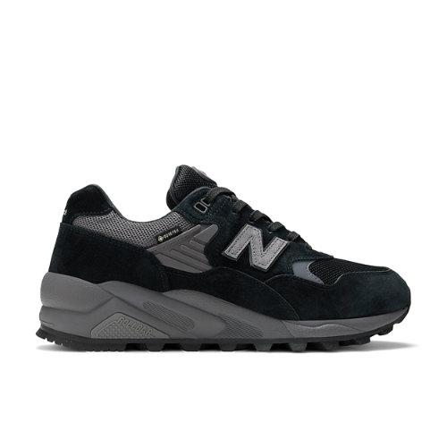 New Balance Homme 580 en Noir/Gris, Leather, Taille 46.5 Large on Productcaster.