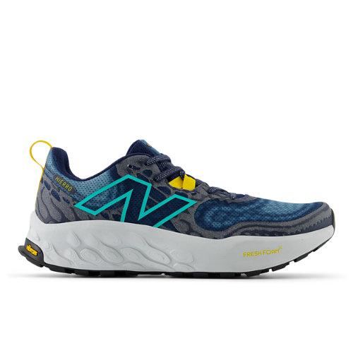 New Balance Herren Fresh Foam X Hierro v8 in Blue/Grey/Green, Synthetic, Größe 42.5 on Productcaster.