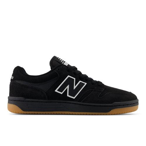 New Balance Män NB Numeric 480 i Black/White Leather, Storlek 42 on Productcaster.