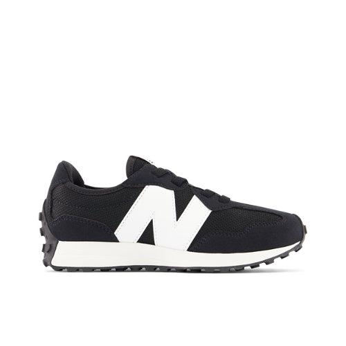 New Balance Bambino 327 Bungee Lace in Nero/Bianca, Synthetic, Taglia 34.5 on Productcaster.