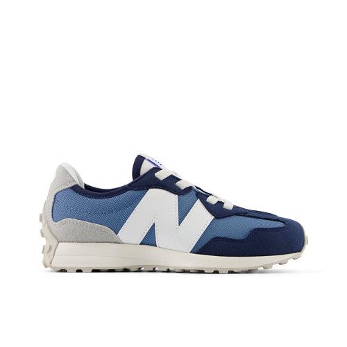 New Balance Kids' 327 in Blue/Grey Synthetic, size 11 on Productcaster.