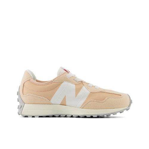 New Balance Kinder 327 in Pink/White, Synthetic, Größe 32.5 on Productcaster.