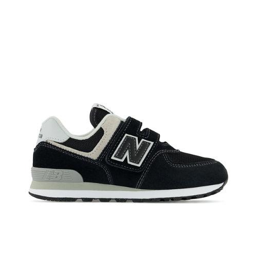 New Balance Kinder 574 Core Hook & Loop in Schwarz/Weiß, Leather, Größe 30 on Productcaster.