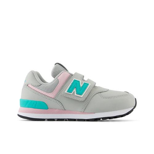 New Balance Kinder 574 HOOK & LOOP in Grau/Grün, Synthetic, Größe 32 on Productcaster.