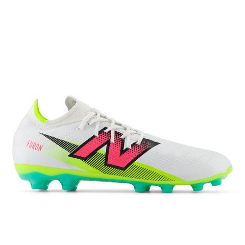 New Balance Unisex FURON PRO AG V7+ in White/Yellow/Black/Pink Synthetic, size 8.5 on Productcaster.