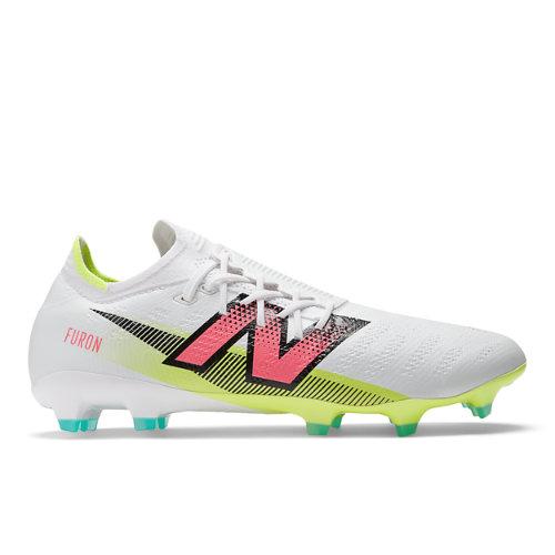 New Balance Unisex FURON PRO FG V7+ in White/Yellow/Pink/Black, Synthetic, Größe 42 - Fußballschuhe on Productcaster.