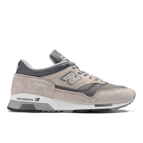 New Balance Unisex Made in UK 1500 i Grey Suede/Mesh, Størrelse 43 on Productcaster.