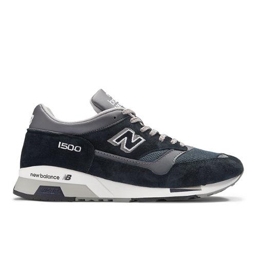 New Balance Unisex Made in UK 1500 i Grey Suede/Mesh, Størrelse 36 on Productcaster.