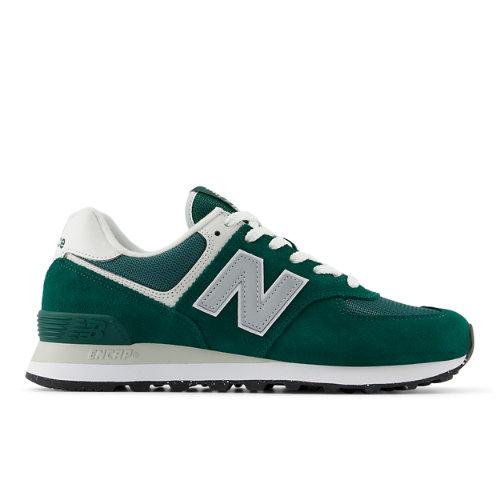 New Balance Unisex 574 Sneakers in Grün/Grau, Suede/Mesh, Größe 45.5 on Productcaster.