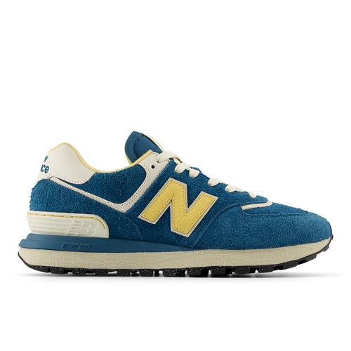 New Balance Män 574 LEGACY i Blue/Yellow Leather, Storlek 40 on Productcaster.