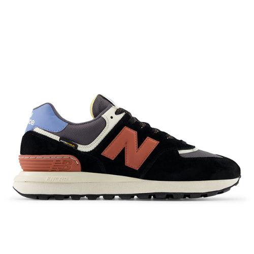 New Balance Men's 574 LEGACY in Negro/Roja, Suede/Mesh, Talla 44.5 on Productcaster.