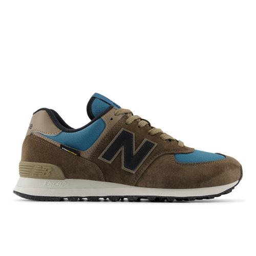 New Balance Unisex 574 i Brown/Blue/Black Leather, Storlek 44 on Productcaster.