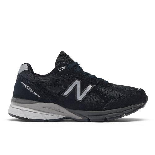 New Balance Unisex Made in USA 990v4 in Black/Grey Leather, size 5.5 on Productcaster.