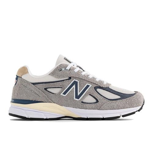 New Balance Unisex Made in USA 990v4 in Grigio/Blu, Leather, Taglia 42 on Productcaster.