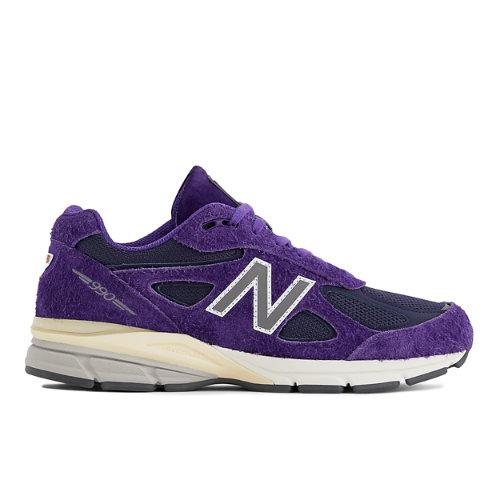 New Balance Unisex Made in USA 990v4 in Violett/Grau, Leather, Größe 40.5 on Productcaster.