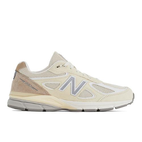 New Balance Unisex Made in USA 990v4 in Gris/Gris/Blanca/blanc, Leather, Talla 42 on Productcaster.