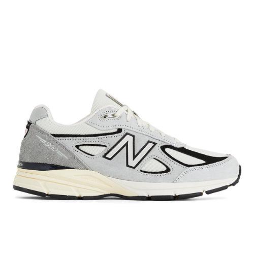 New Balance Unisex Schuhe Made in USA 990v4 in Grau/Schwarz, Leather, Größe 40.5 on Productcaster.