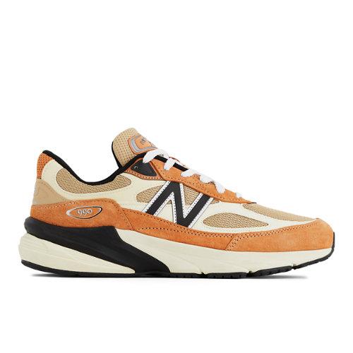 New Balance Unisex Made in USA 990v6 in Brown/Orange, Leather, Größe 40.5 on Productcaster.